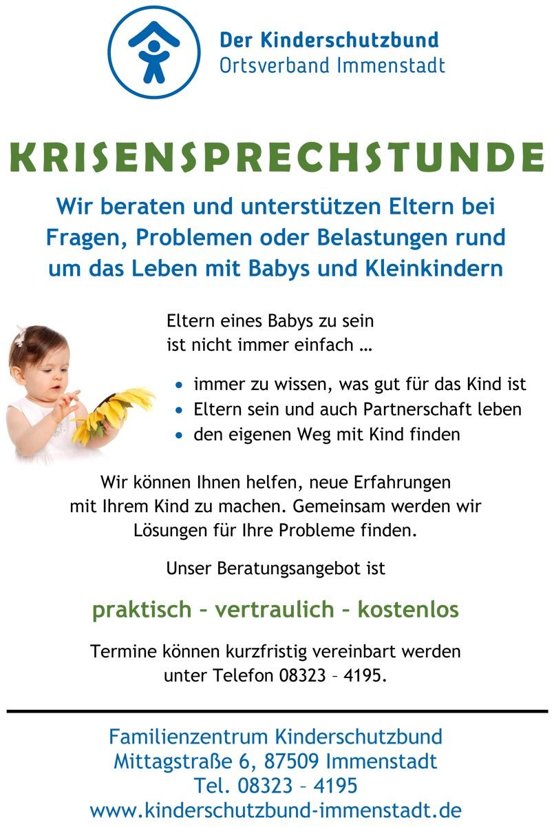 Infoblatt Krisensprechstunde